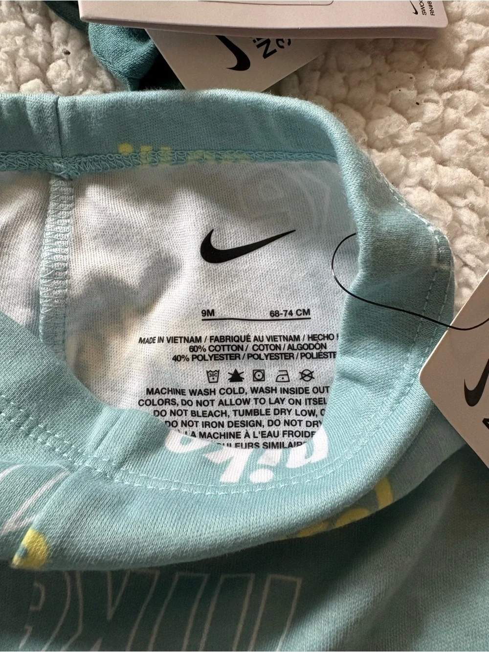 Nike Teal and Light Teal 'Just Do It' Kids Pajama Set with Hat